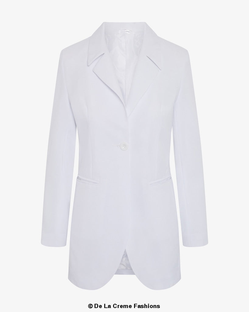 Curved Hem Longline Blazer